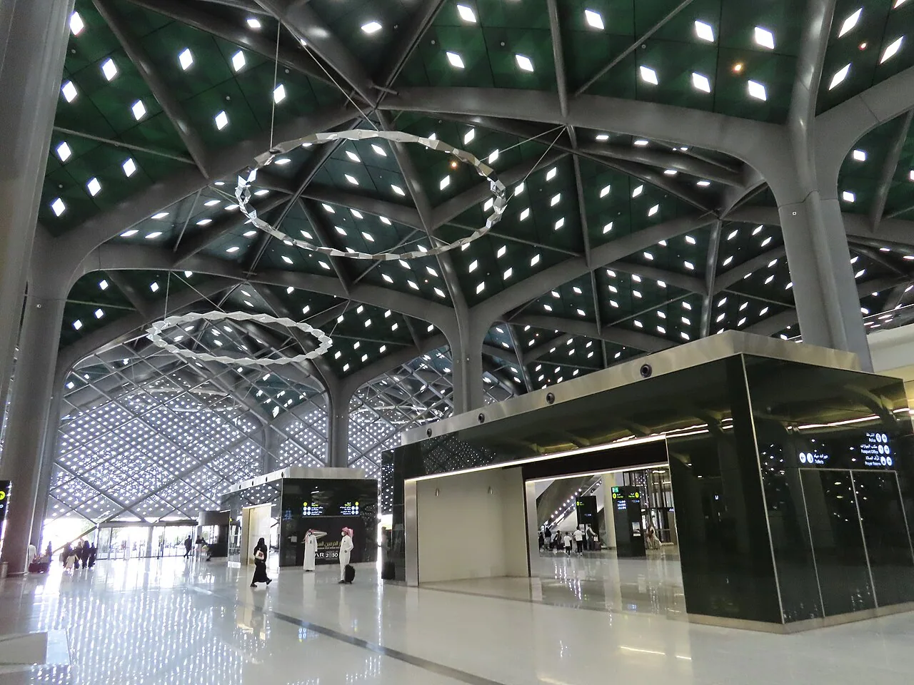 Interior of Madinah's Haramain high-speed railway station.