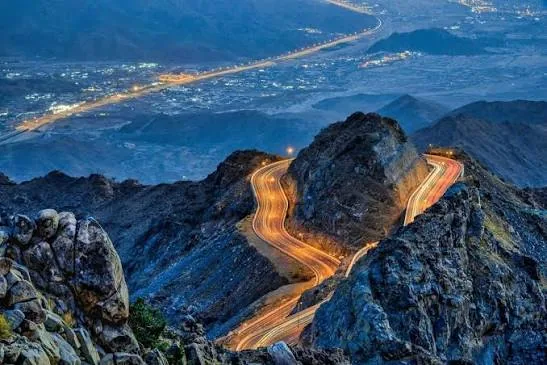 Winding mountain road near Taif.